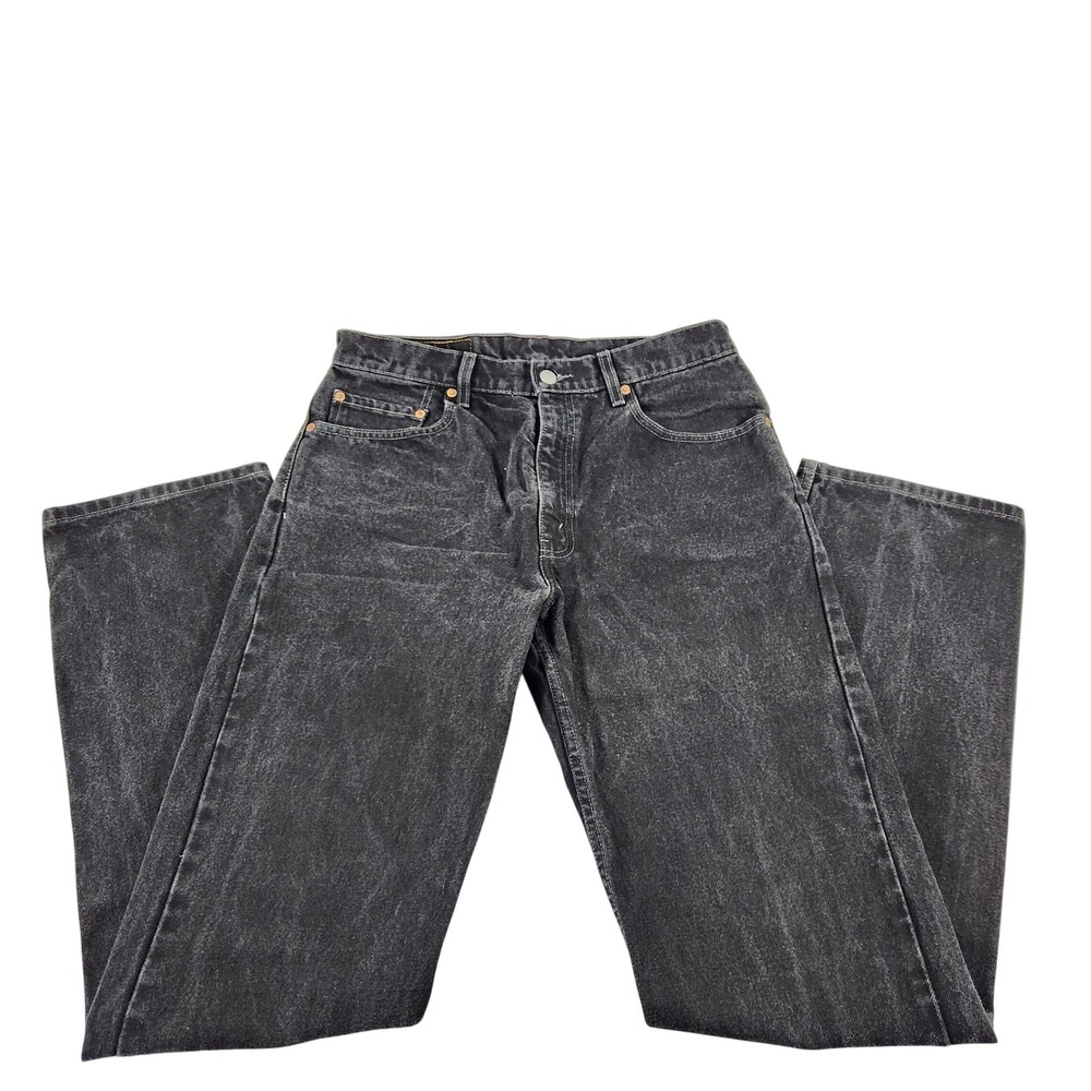 Levis‎ 505 Regular Fit Straight Leg Black Acid Wash Jeans Mens 34x34 Cotton